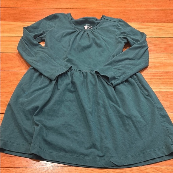 Kids Long Sleeve Green Dress - Picture 1 of 2